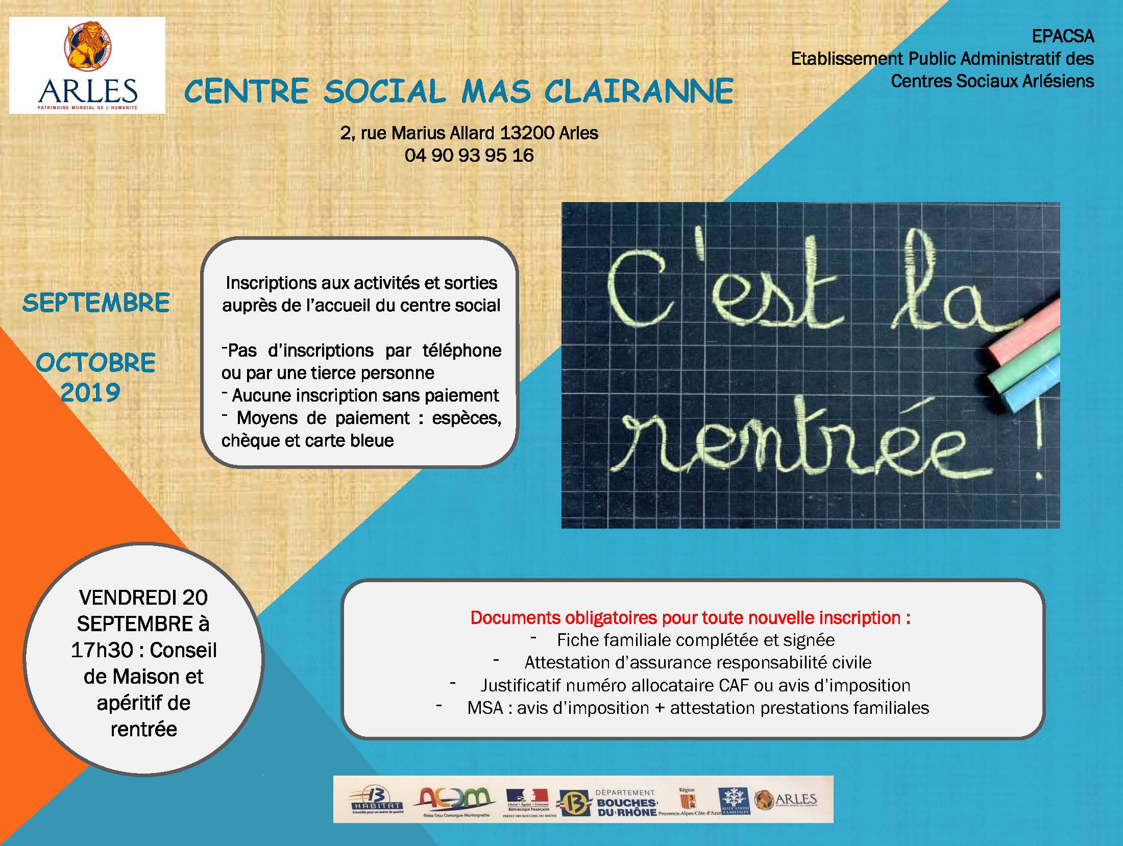 Programme du centre social Mas Clairanne - Arles